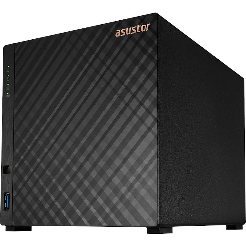 Asustor Drivestor 4 AS1104T - 4 Bay NAS, 1.4GHz Quad Core, Single 2.5GbE Port, 1GB RAM DDR4, Network Attached Storage, Personal Private Cloud (Diskless)