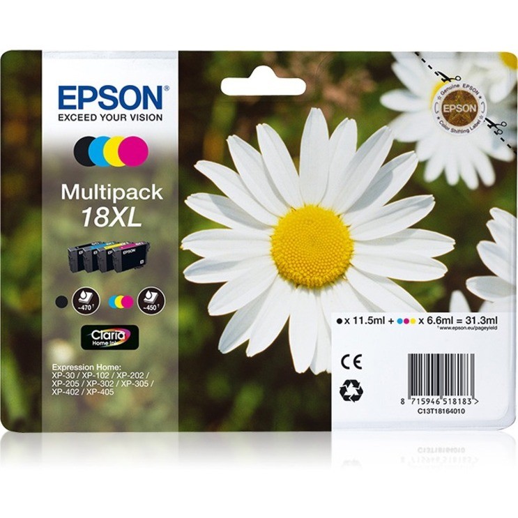 Epson Inkjet Ink Cartridge - Black, Cyan, Magenta, Yellow - 4 / Pack