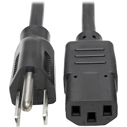 Eaton Tripp Lite Series Desktop Computer AC Power Cable, NEMA 5-15P to C13 - 10A, 125V, 18 AWG, 20 ft. (6.09 m), Black