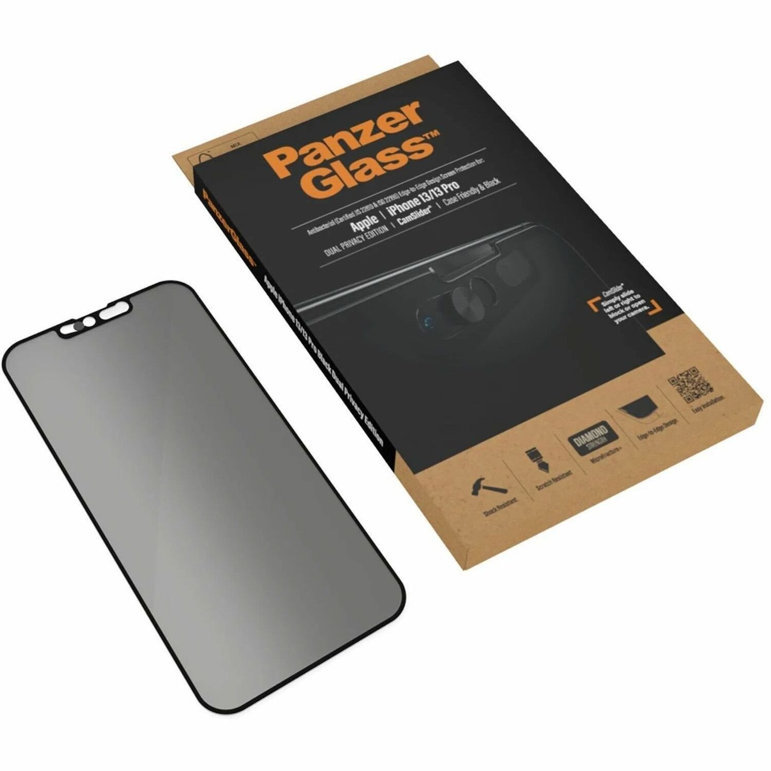 PanzerGlass Original Screen Protector Transparent, Black