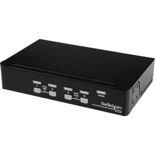 StarTech.com 4 Port 1U Rackmount USB PS/2 KVM Switch with OSD