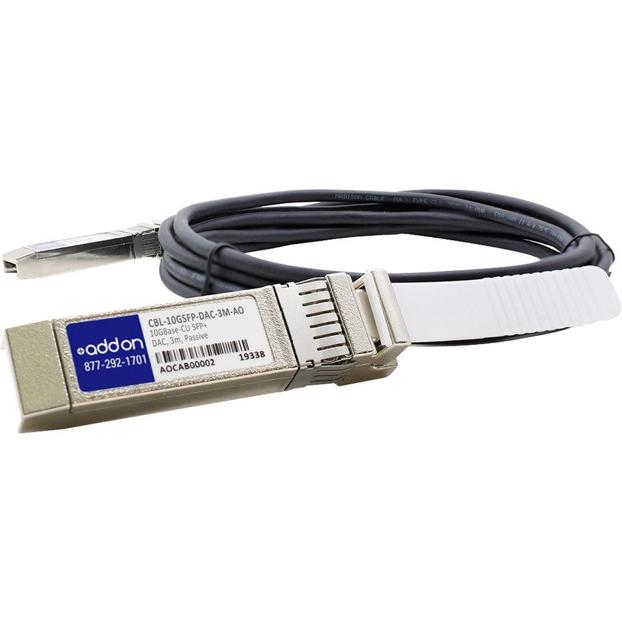 AddOn Dell Force10 CBL-10GSFP-DAC-3M Compatible TAA Compliant 10GBase-CU SFP+ to SFP+ Direct Attach Cable (Passive Twinax, 3m)