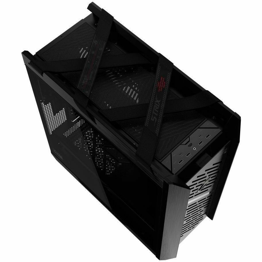 Asus ROG Strix Helios II Gaming Computer Case - EATX, ATX Motherboard Supported - Mid-tower - Tempered Glass, Aluminium, Brushed Aluminium - Black