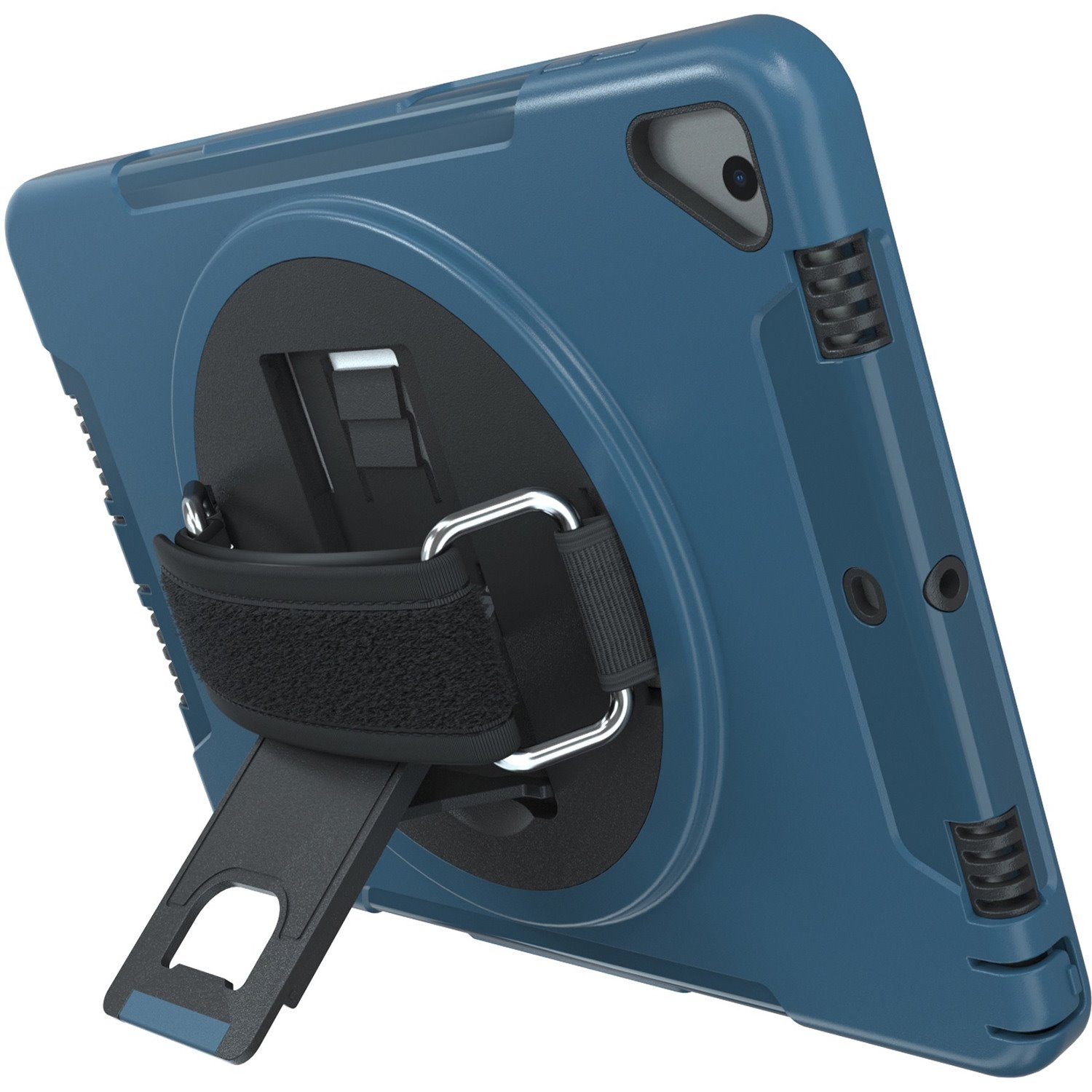 CTA Digital: Protective Case with Build in 360 Rotatable Grip Kickstand for iPad 7th & 8th Gen 10.2, iPad Air 3 & iPad Pro 10.5?, Blue