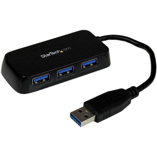 StarTech.com Portable 4 Port SuperSpeed Mini USB 3.0 Hub - 5Gbps - Black