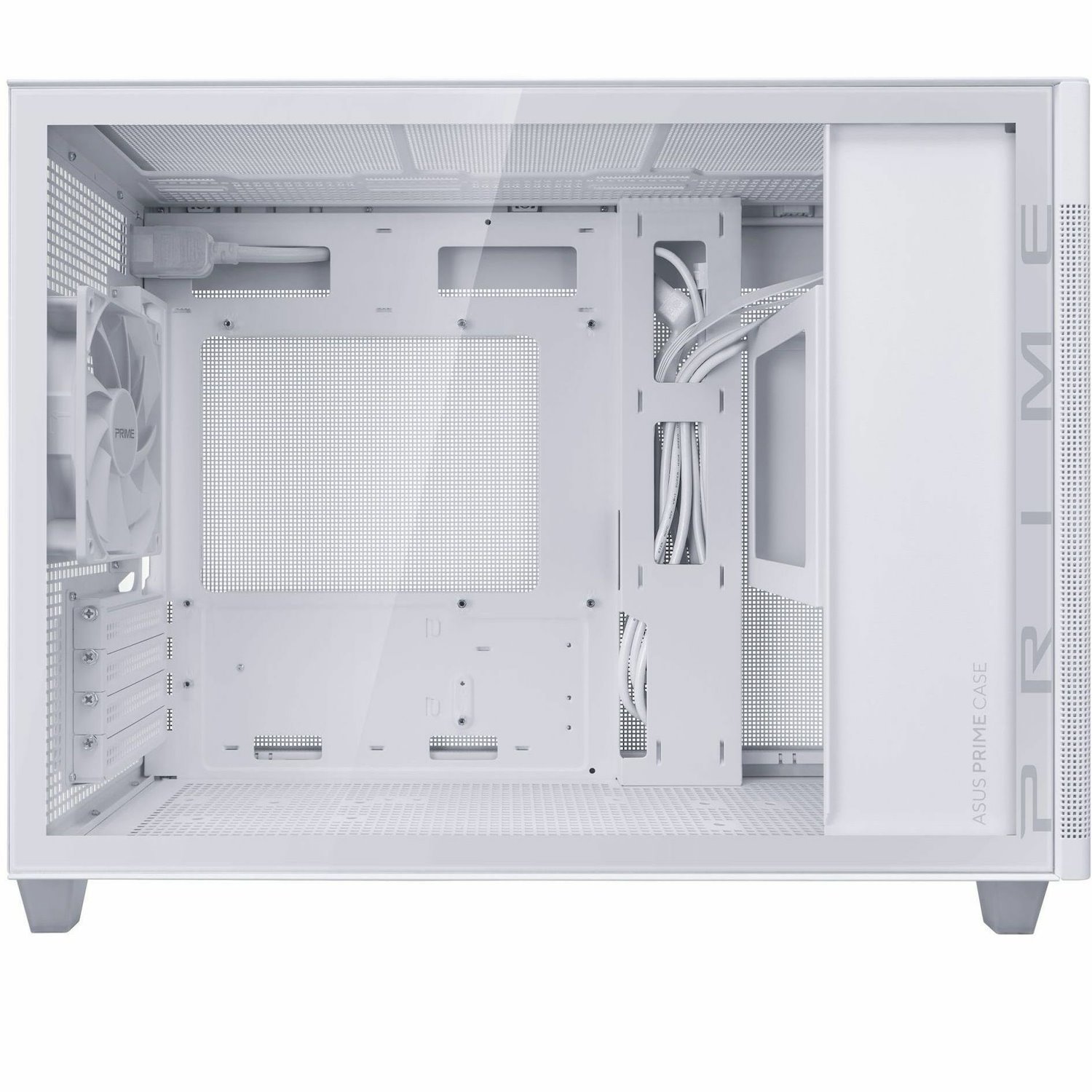 Asus AP201 ASUS PRIME CASE TG Computer Case - Micro ATX, Mini ITX Motherboard Supported - Tower - Tempered Glass - White