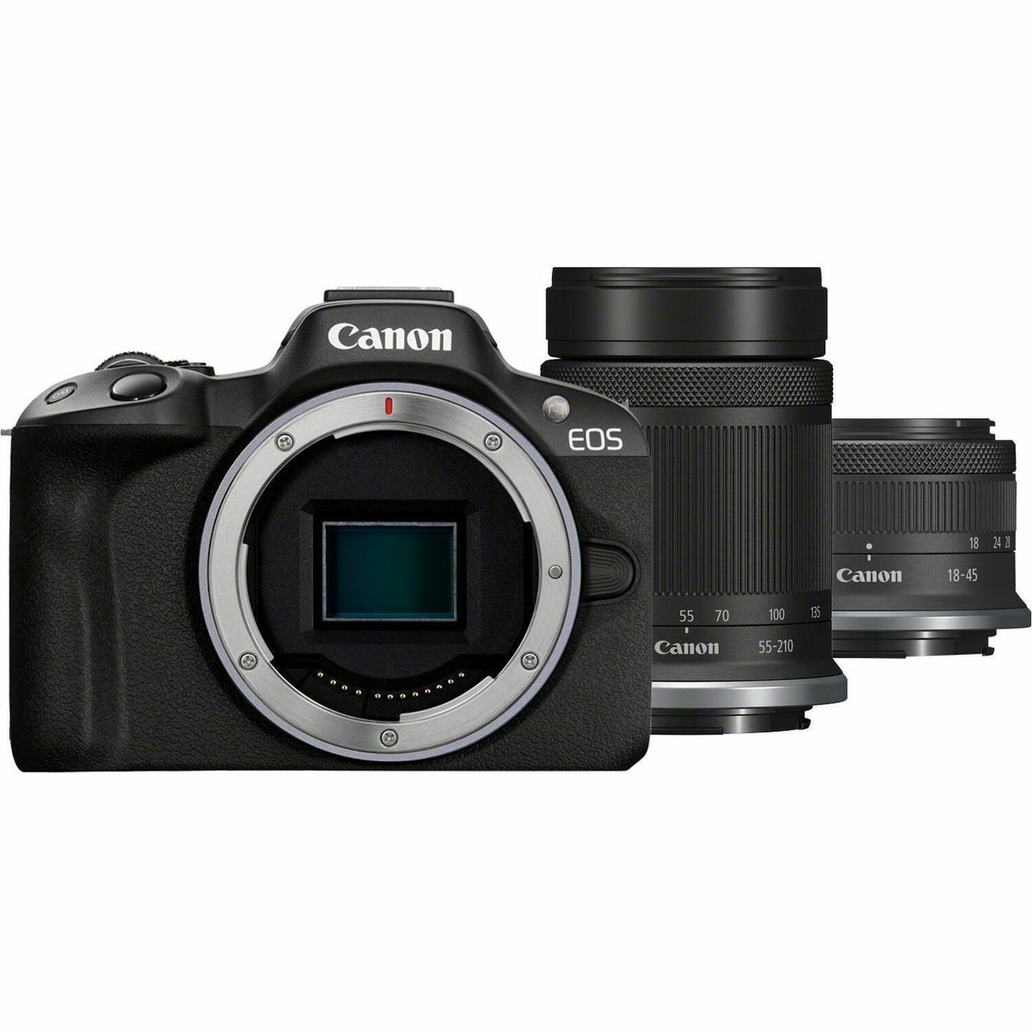 Canon EOS R50 24,2 Megapixel Systeemcamera met lens - 18 mm - 45 mm (Lens 1), 55 mm - 210 mm (Lens 2) - Zwart