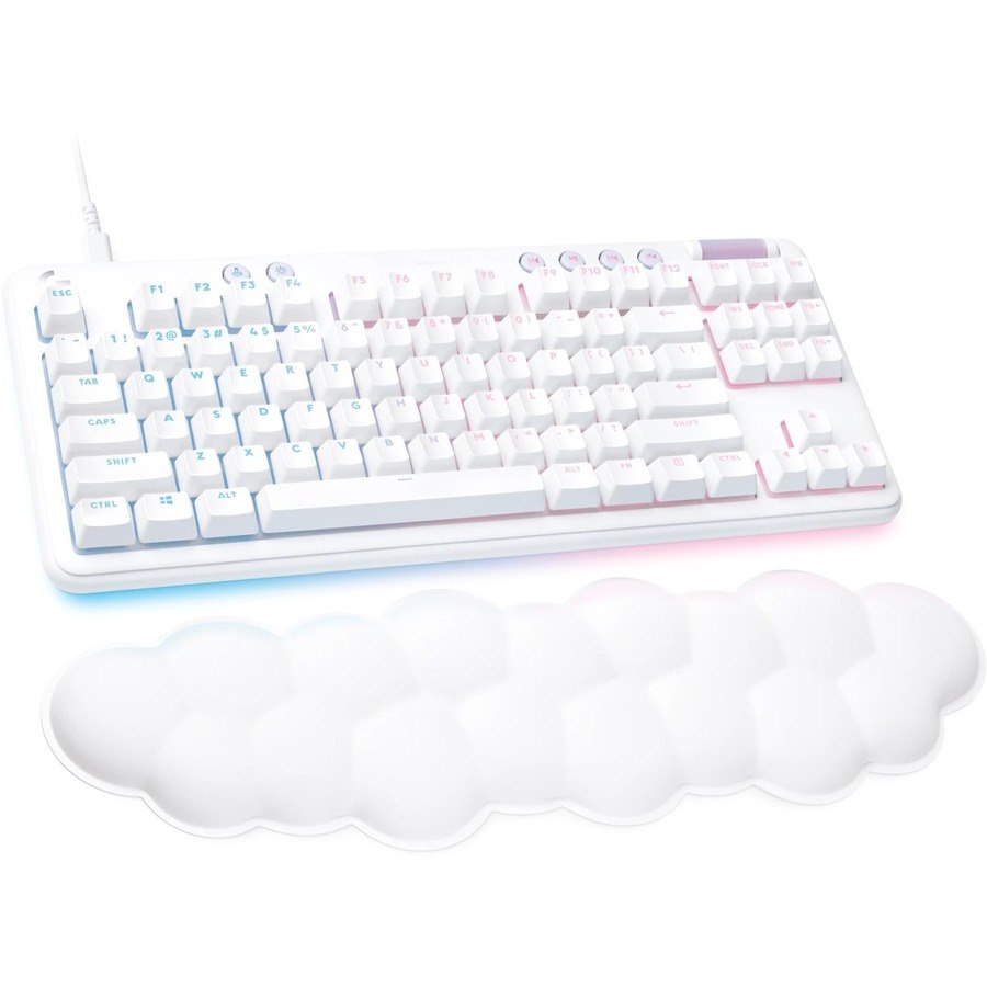 Logitech G Aurora G713 Gaming Keyboard - Cable Connectivity - USB Interface - RGB LED - English (UK) - QWERTY Layout - White