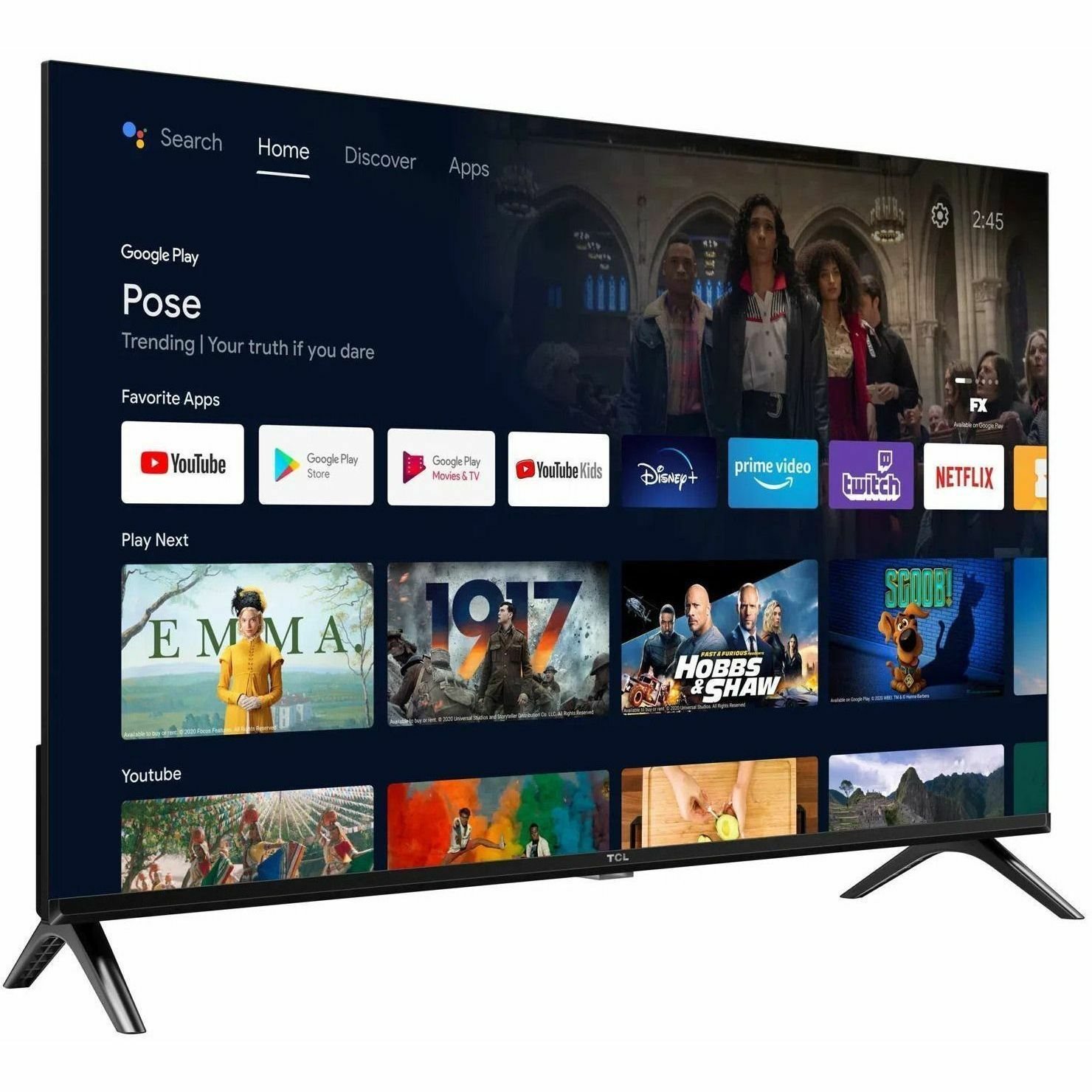 TCL S54 32S5400AFK 31.50" (80.01 cm) Smart LED-LCD TV - HDTV - High Dynamic Range (HDR) - Brushed Dark Metal