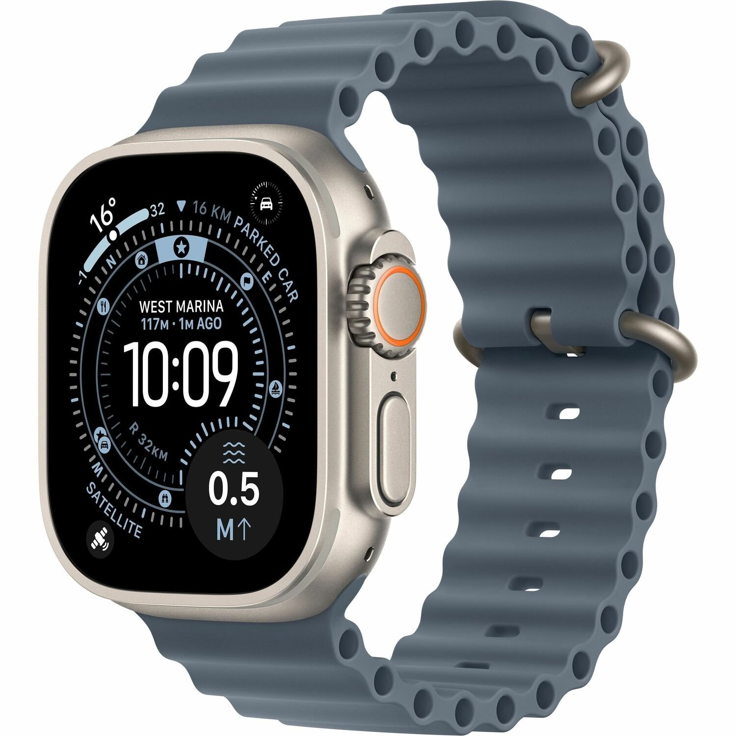 Apple Watch Ultra 3GPS + Cellular49mmNatural Titanium Case With Anchor Blue Ocean Band