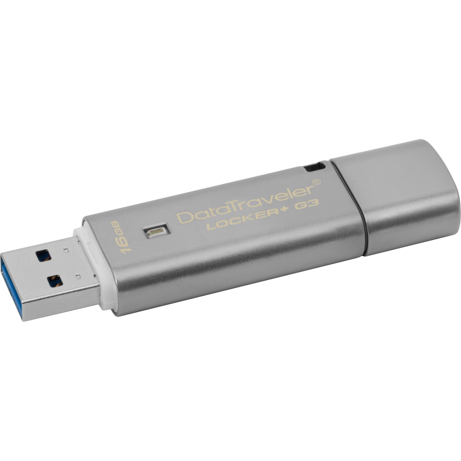 Kingston DataTraveler Locker+ G3 DTLPG3 16 GB USB 3.0 Flash Drive - Silver