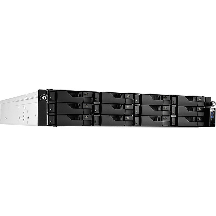 ASUSTOR Lockerstor 12RD AS6512RD 12 x Total Bays SAN/NAS Storage System - 8 GB Flash Memory Capacity - Intel Atom C3538 Quad-core (4 Core) 2.10 GHz - 8 GB RAM - DDR4 SDRAM - 2U Rack-mountable