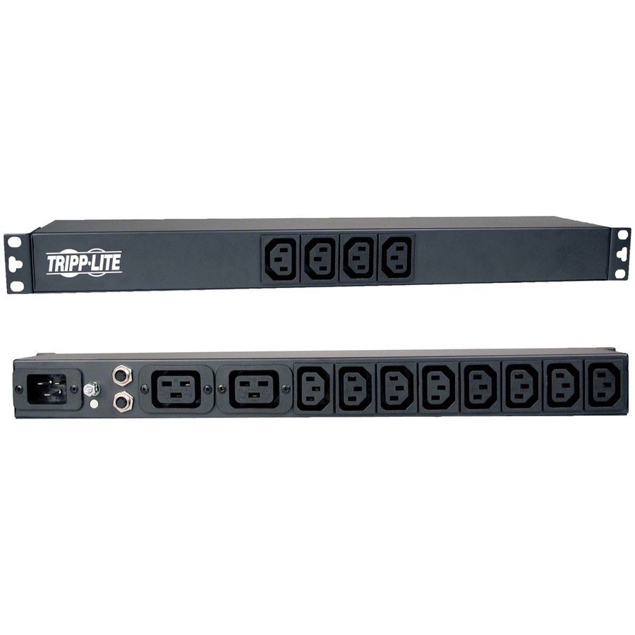 Eaton Tripp Lite Series 1.9-3.8kW Single-Phase 120-240V Basic PDU, 14 Outlets (12 C13 & 2 C19), C20 16A Input, 1U Rack-Mount