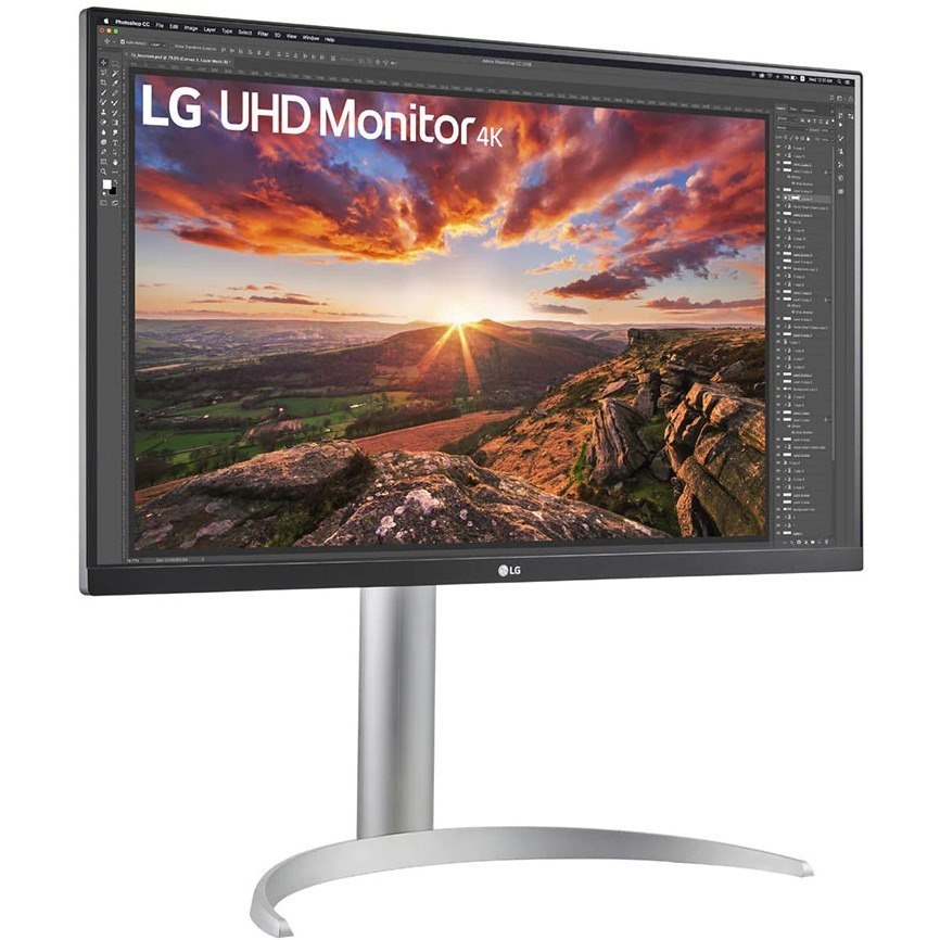 LG 27BP85UN-W 27" Class 4K UHD Gaming LCD Monitor - 16:9 - Silver, Black, White