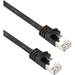 Black Box CAT6A 500-MHz STR Patch Cable Slim Molded Snagless Boot - F/UTP, CM PVC, BK, 3FT