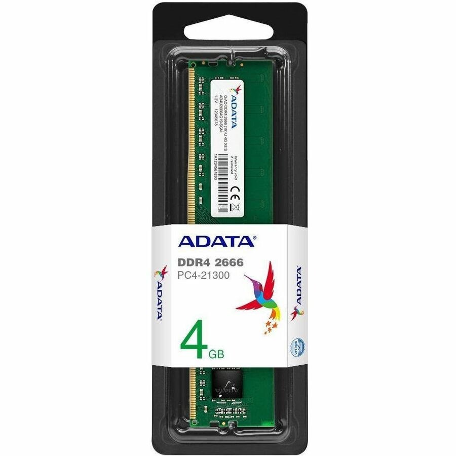 Adata Premier AD4U26664G19-SGN RAM Module for Computer - 4 GB (1 x 4GB) - DDR4-2666/PC4-21300 DDR4 SDRAM - 2666 MHz - CL19 - 1.20 V