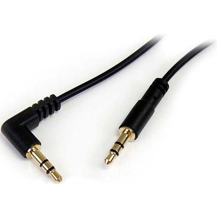 StarTech.com 3 ft Slim 3.5mm to Right Angle Stereo Audio Cable - M/M