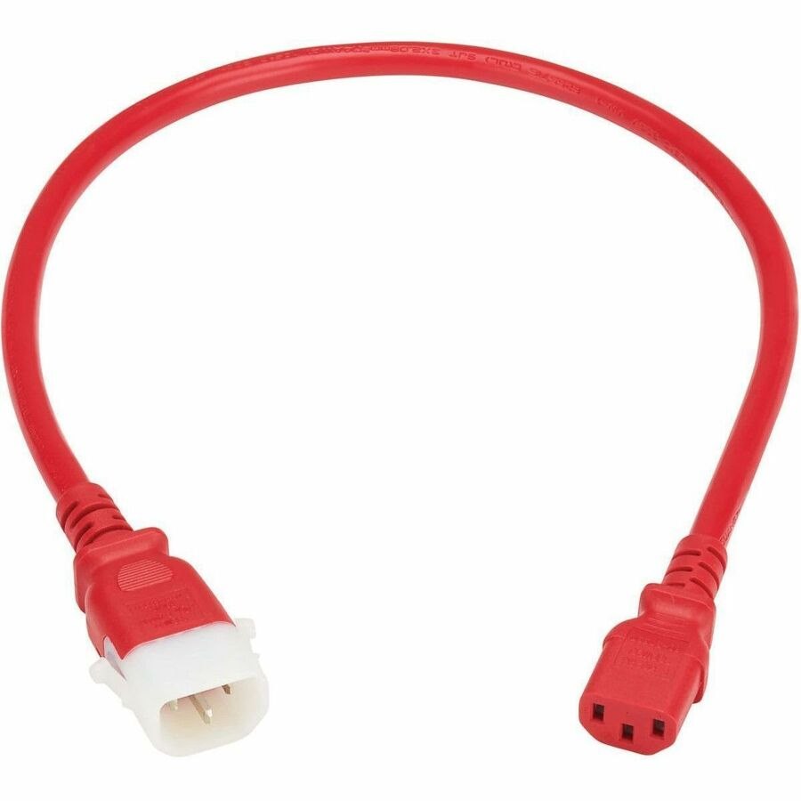 Eaton Tripp Lite Series PDU Power Cords, C13 to P-Lock C14 - Heavy-Duty, 15A, 250V, 14 AWG, 2 ft. (0.6 m), Red, 6 Pack
