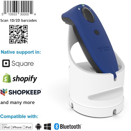 Socket Mobile SocketScan® S740, Universal Barcode Scanner, Blue & White Dock