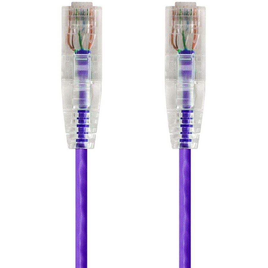 Monoprice SlimRun Cat6 28AWG UTP Ethernet Network Cable, 3ft Purple