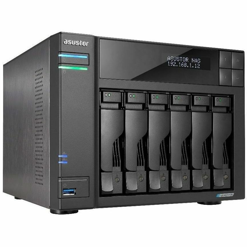 Asustor Gen2+ 6-Bay Nas 3.5"/2.5"(0/4), QC-2.0GHz, 8GB, M.2(4), 5GbE(2), PCIe, TWR,3YR
