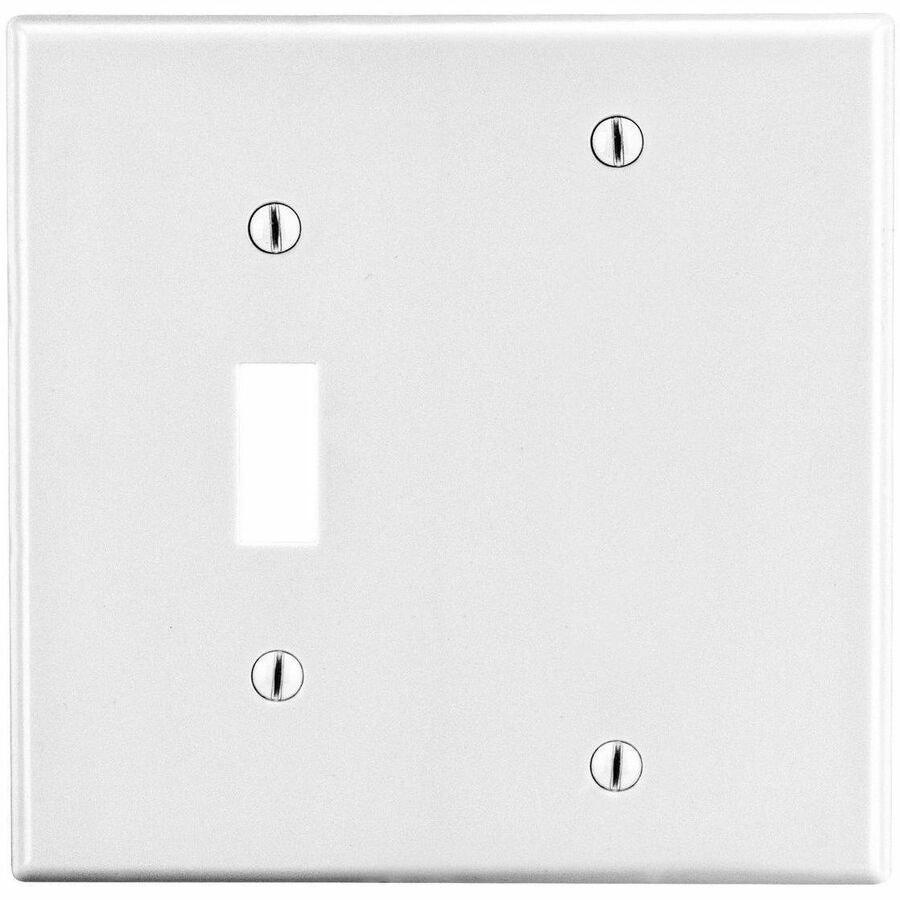 Bryant Wallplate, 2-Gang, 1) Toggle 1) Blank, White
