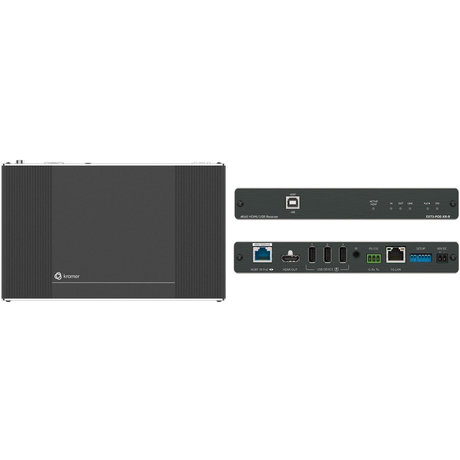 Kramer EXT3-POE-XR-R Video Extender Receiver - Wired