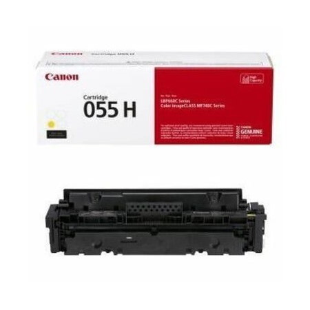 Canon 055H Original High Yield Laser Toner Cartridge - Yellow - 1 Pack