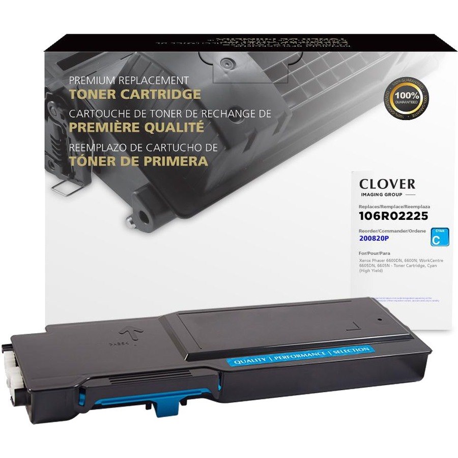Clover Imaging Remanufactured High Yield Cyan Toner Cartridge for Xerox 106R02225