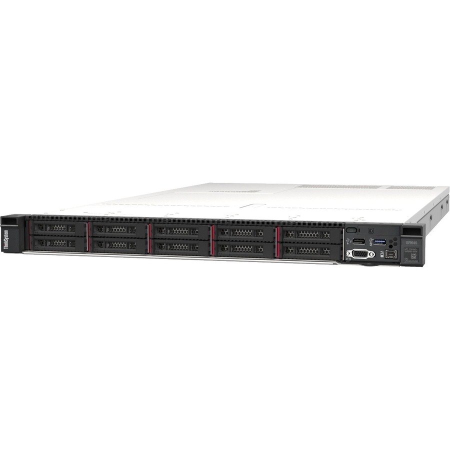 Lenovo ThinkSystem SR645 7D2X100BNA 1U Rack Server - 1 x AMD EPYC 73F3 3.50 GHz - 32 GB RAM - 1.92 TB SSD - (1 x 1.92TB) SSD Configuration - 12Gb/s SAS Controller