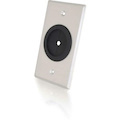 C2G 1.5in Grommet Cable Pass Through Single Gang Wall Plate - Brushed Aluminum