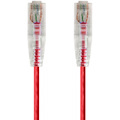 Monoprice SlimRun Cat6 28AWG UTP Ethernet Network Cable, 7ft Red