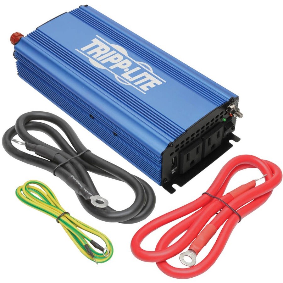 Eaton Tripp Lite Series 750W Light-Duty Compact Power Inverter with 2 AC/1 USB - 2.0A/Battery Cables, Mobile