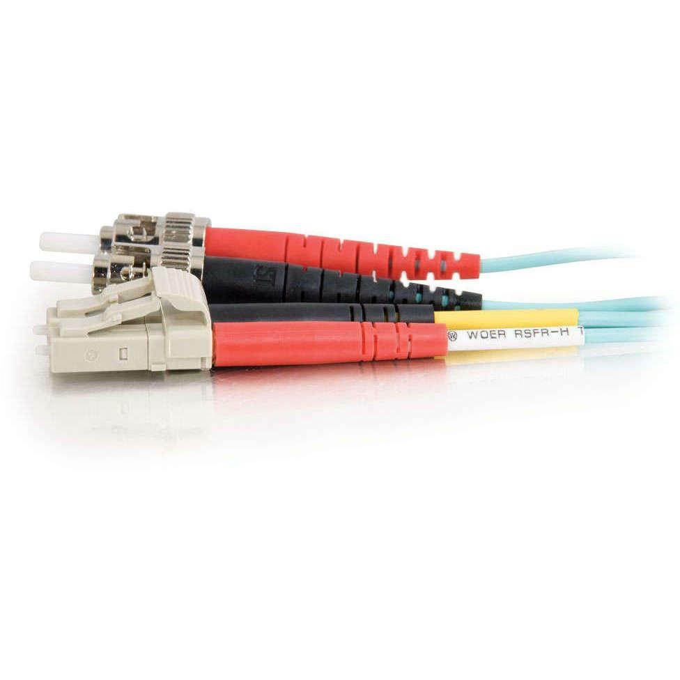 C2G 1m LC-ST 10Gb 50/125 Duplex Multimode OM3 Fiber Cable - Aqua - 3ft