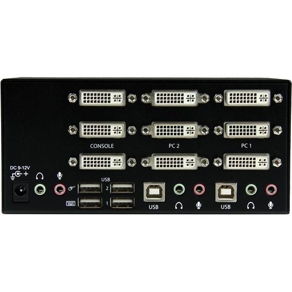 StarTech.com 2 Port Triple Monitor DVI USB KVM Switch with Audio & USB 2.0 Hub