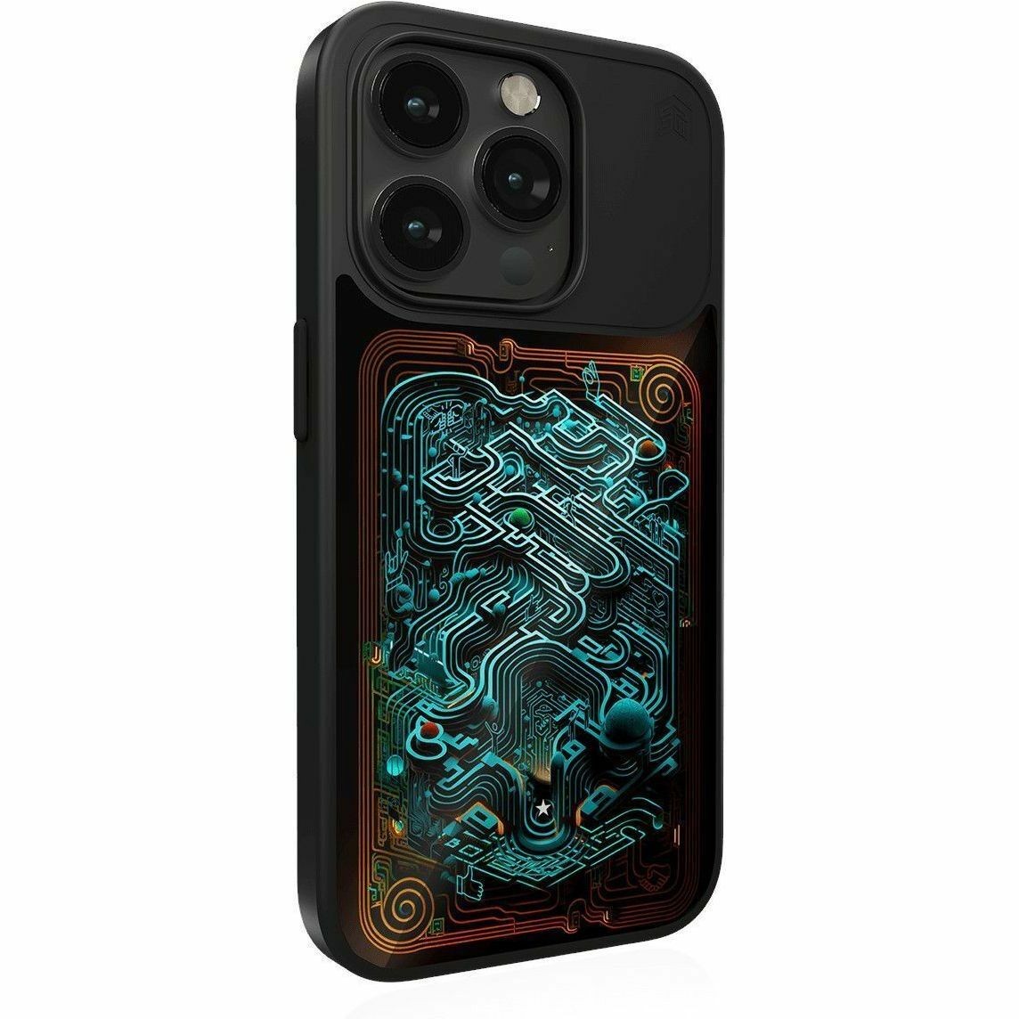 STM Goods Reveal Case for Apple iPhone 15 Plus Smartphone - heat sensitive pattern - Black Realm