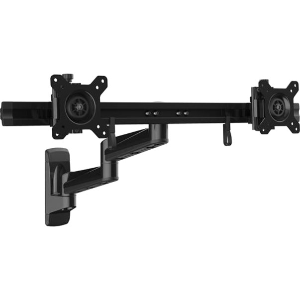 StarTech.com Wall Mount Dual Monitor Arm, Articulating Ergonomic VESA Wall Mount for 2x 24" (11lb/5kg) Screens, Adjustable Crossbar