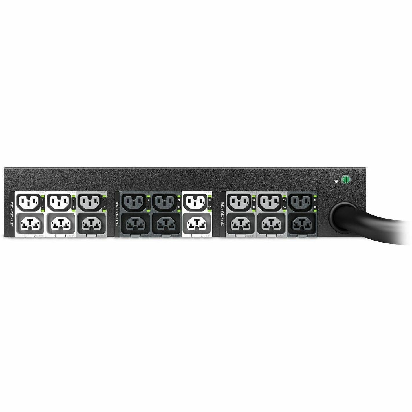 APC NetShelter Rack PDU Advanced Switched Metered, 2U, 3 Phase, 208V, 17.3kVA 60A, 18 Outlets