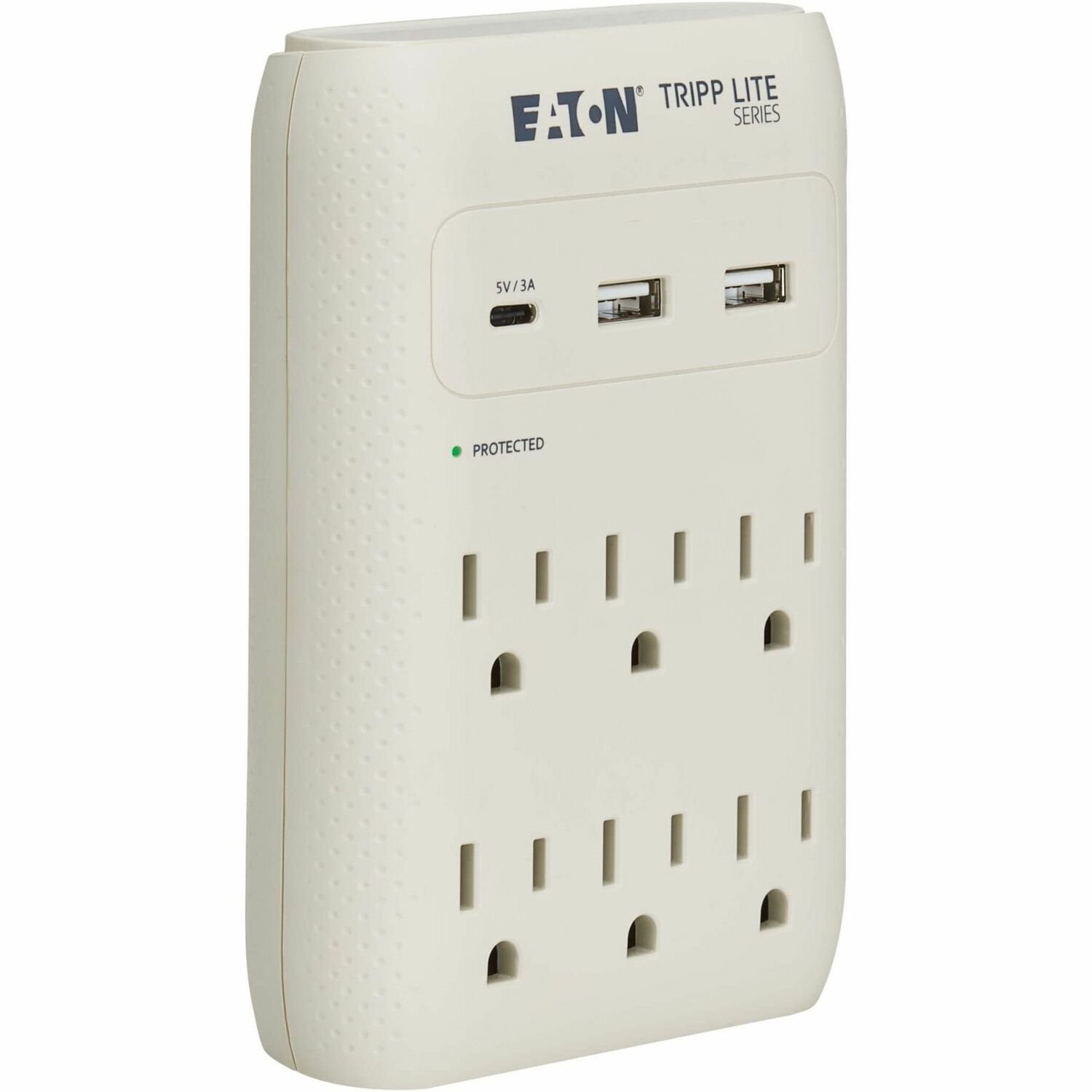 Eaton Tripp Lite Series Protect It! 6-Outlet Surge Protector - 5-15R Outlets, USB-C and USB-A Ports, 5-15P Direct Plug-In, 1080 Joules, Gray