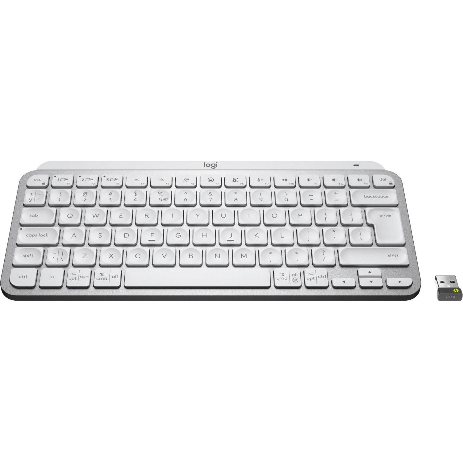 Logitech MX Keys Mini for Business Keyboard - Wireless Connectivity - International English - Pale Gray