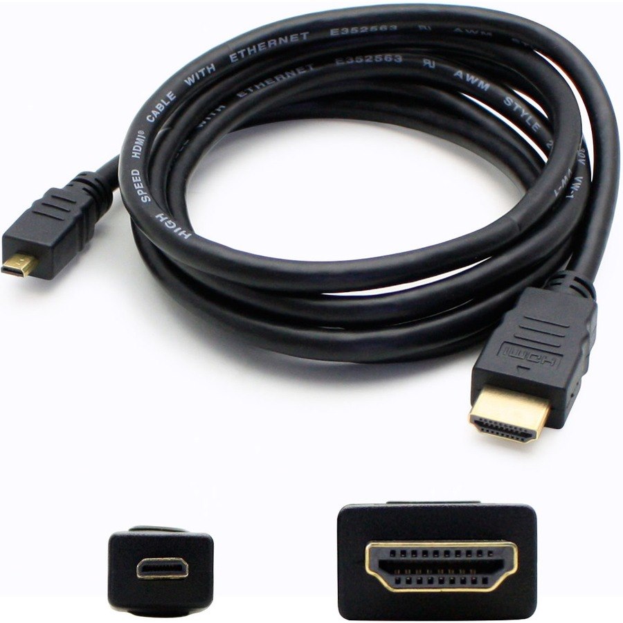 AddOn 6ft HDMI 1.4 Male to Micro-HDMI 1.4 Male Black Cable For Resolution Up to 4096x2160 (DCI 4K)