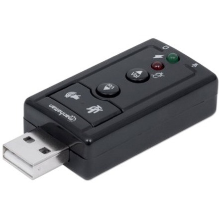 Manhattan Usb-A Sound Adapter 3.5MM- -480MBPS (Usb 2.0) Black Boxed