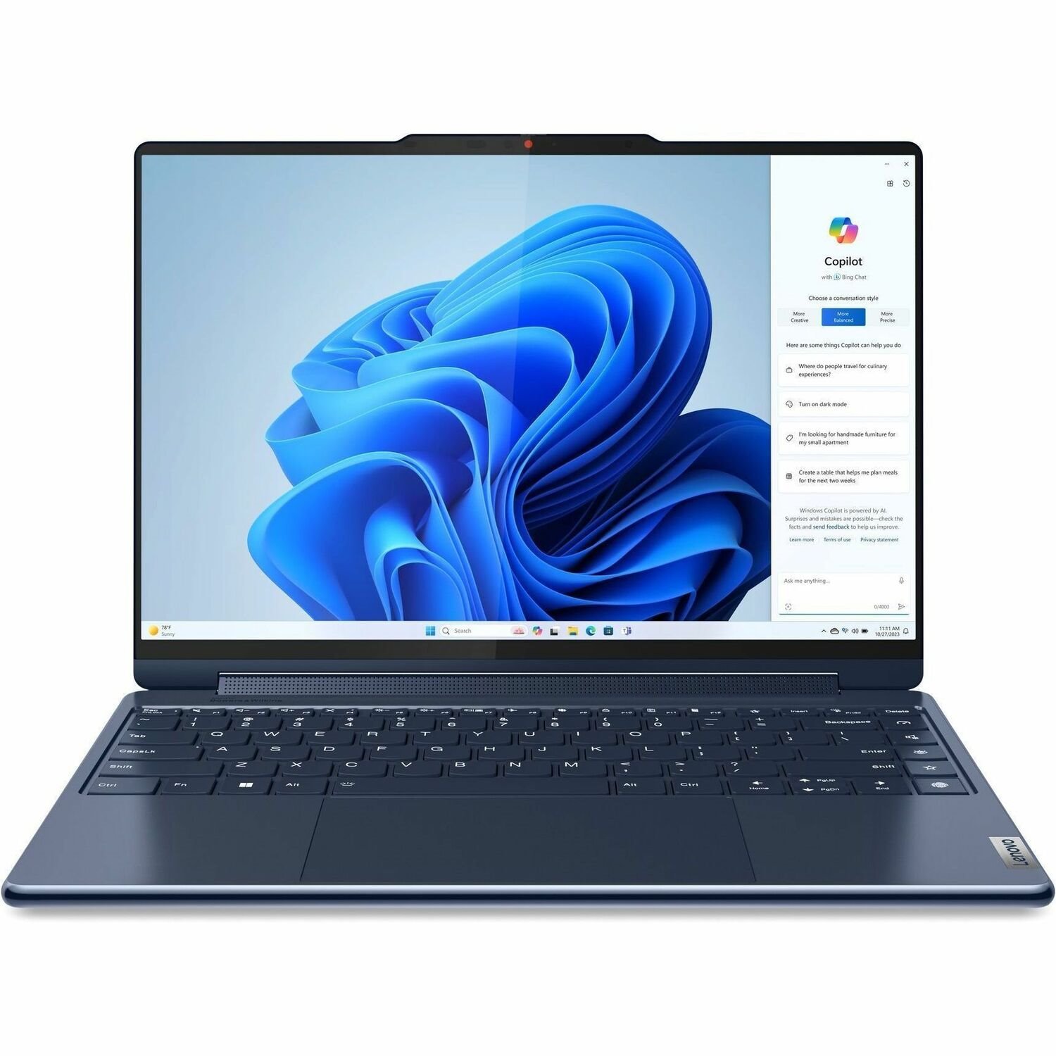 Lenovo Yoga 9 14IMH9 83AC0001US 14" Touchscreen Convertible 2 in 1 Notebook - 2.8K - Intel Core Ultra 7 155H - Intel Evo Platform - 16 GB - 1 TB SSD - English (US) Keyboard - Cosmic Blue