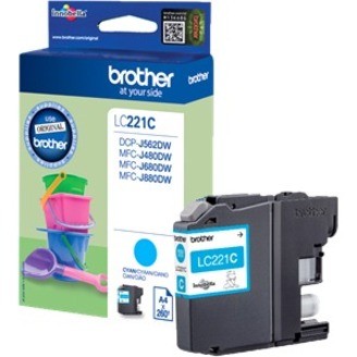 Brother LC221C Original Standard Yield Inkjet Ink Cartridge - Blister Pack - Cyan Pack