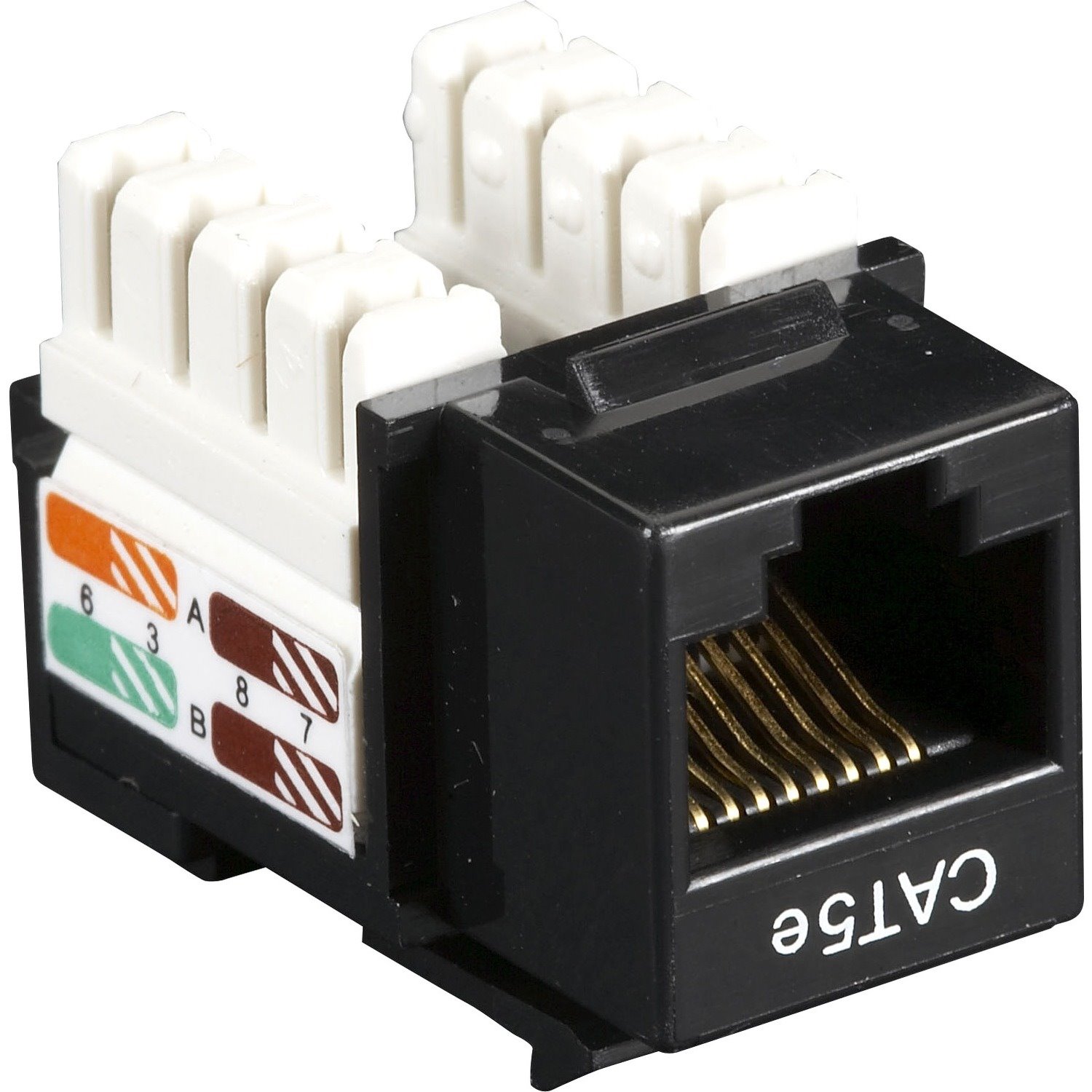 Black Box CAT5e Keystone Jack - Unshielded, RJ45, Black