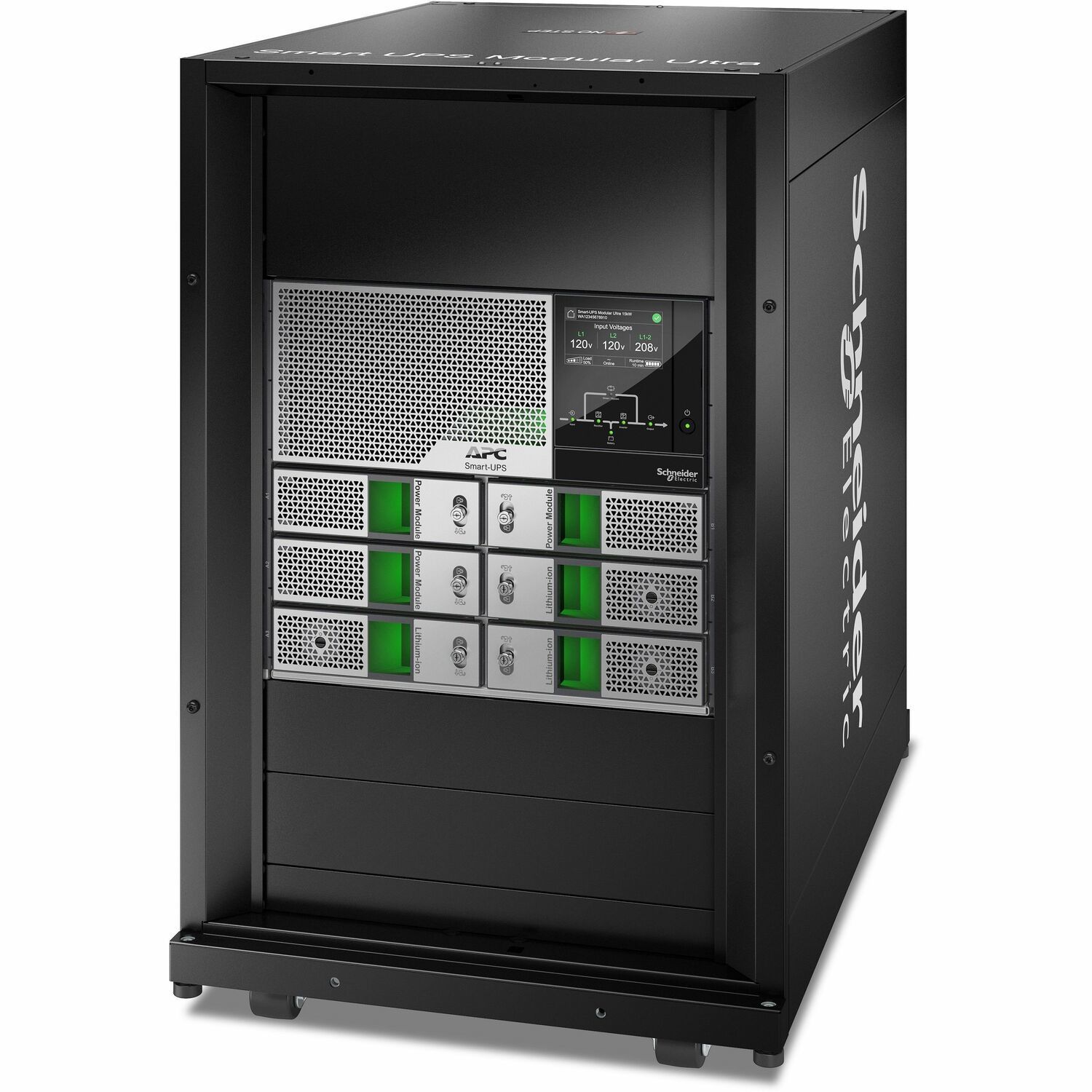 APC Smart-UPS Modular Ultra On-Line, 15kW, Lithium-ion, Tower 18U, 208/240V, Network Management, Extended runtime, W/rail kit