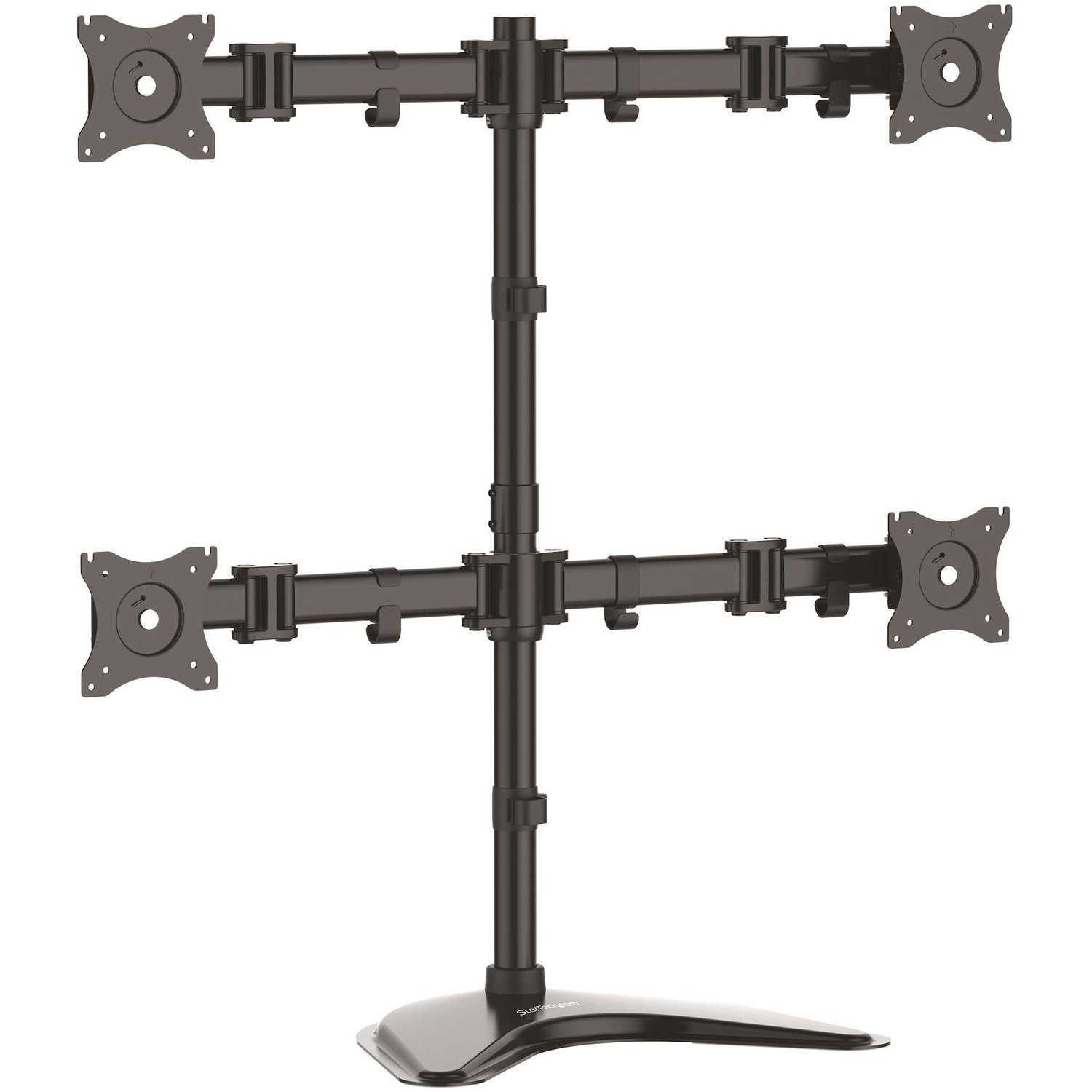 StarTech.com Quad Monitor Stand, Crossbar, Steel, Monitors up to 27" (17.6lb/8kg), VESA Monitor, Computer Monitor Stand, Monitor Arm