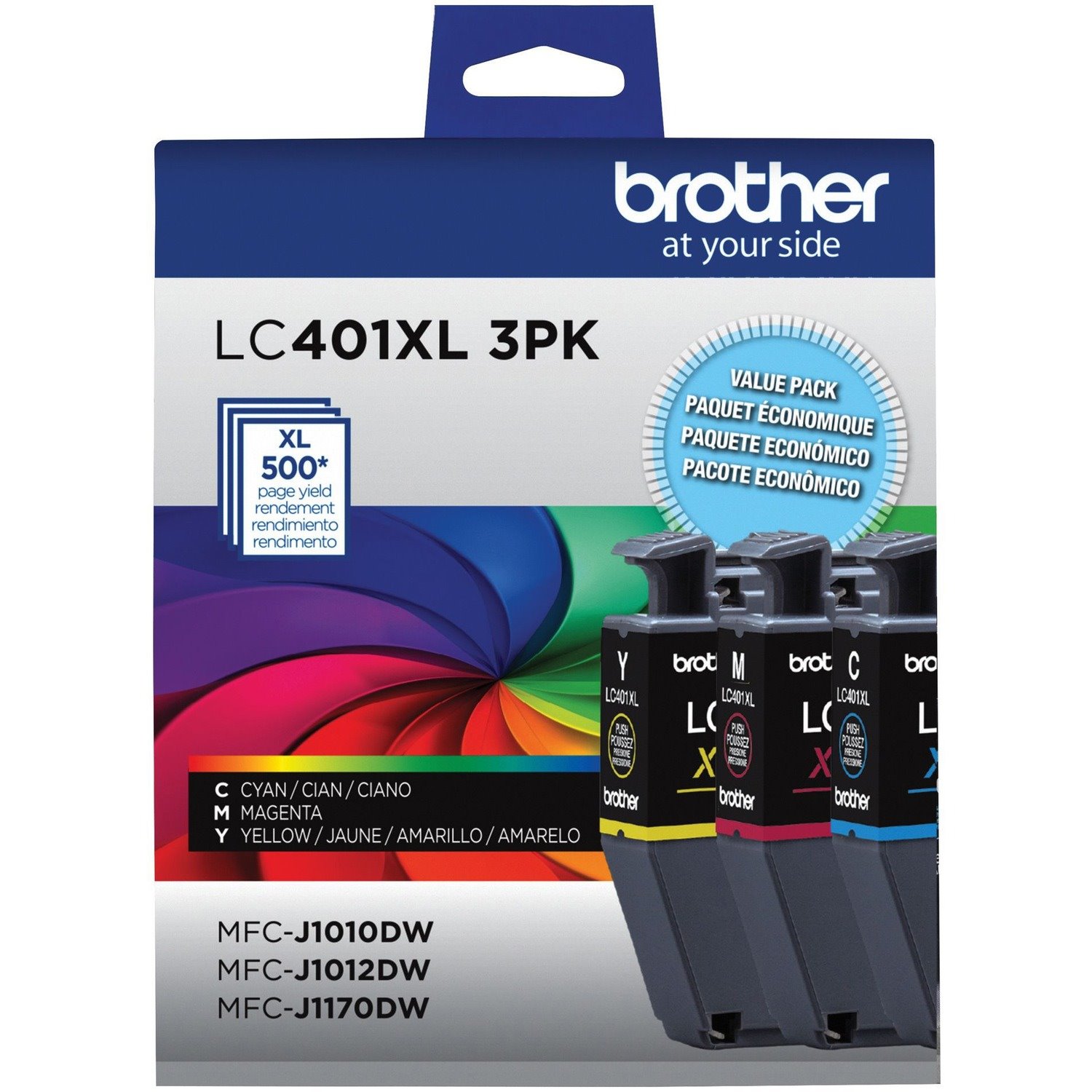 Brother LC401XL3PKS Original High Yield Inkjet Ink Cartridge - CMY - 3 Pack