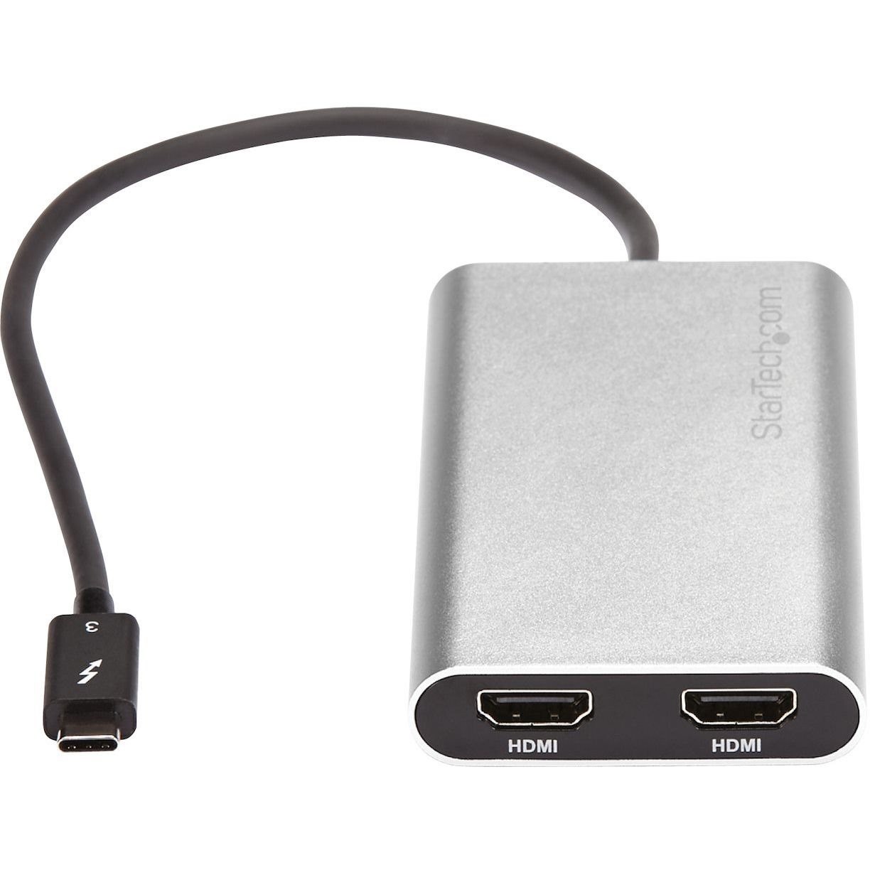 StarTech.com Thunderbolt 3 to Dual HDMI 2.0 Adapter - 4K 60Hz Dual Monitor TB3 HDMI Video Adapter - Thunderbolt 3 Certified -Mac & Windows