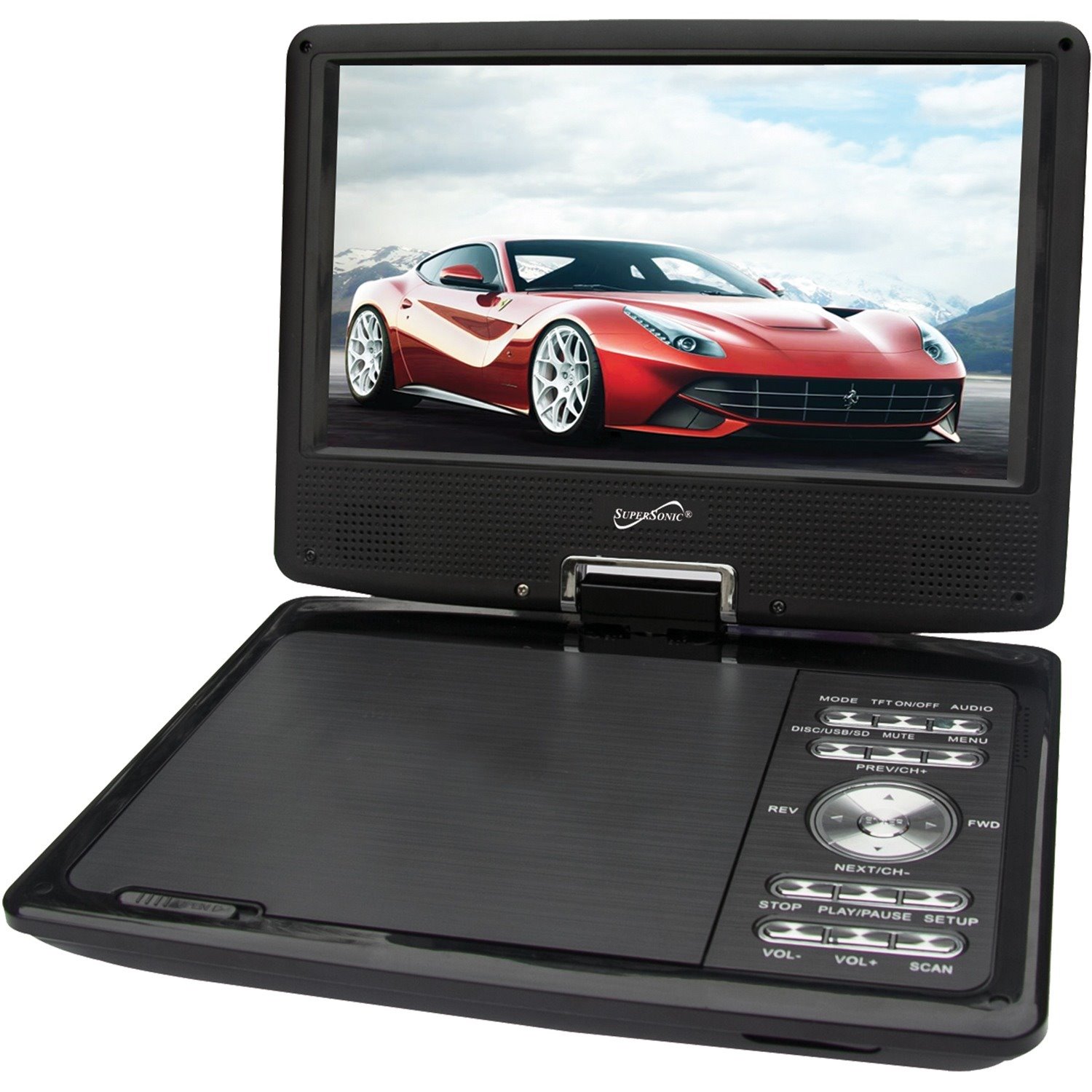 Supersonic SC-259A Portable DVD Player - 9" Display - 480 x 234